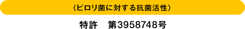 〈ピロリ菌に対する抗菌活性〉特許 第3958748号