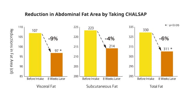 Reduction in Abdominal Fat Area by Taking CHALSAP